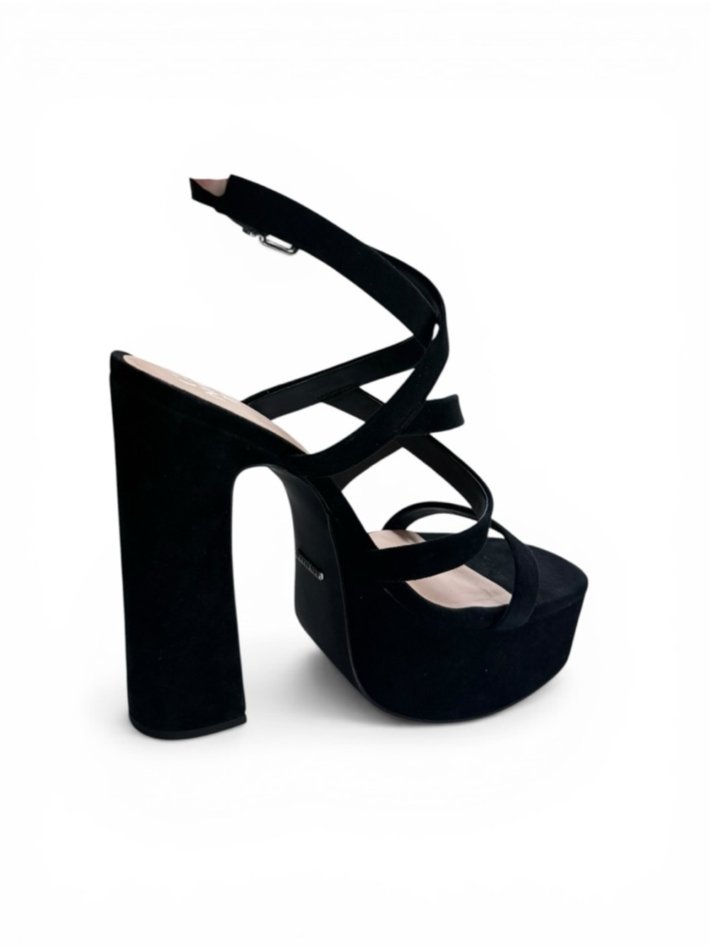 Gianni Bini Sandals Women Black Leather Platform Block Heel Size 10 NWT - Picture 4 of 10